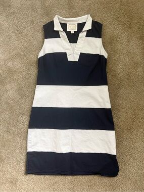 STS Navy and White Striped Sleeveless Polo Dress